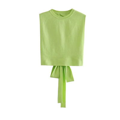 Blusa Cropped Anudada sin Espalda ni Mangas - Image 2
