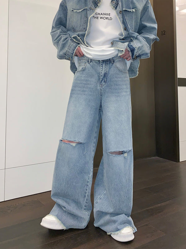 Pantalones Rectos Anchos de Corte Casual