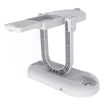 White ABS charging and storage stand for PS VR2 handles and glasses, with a U-shaped support and two charging docks. - Image 7