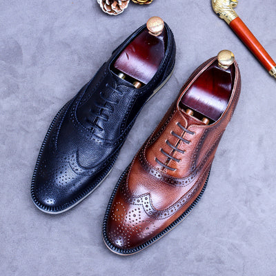 Zapatos Brogue Ejecutivos Hombre Estilo Británico Retro Grabado - Image 11