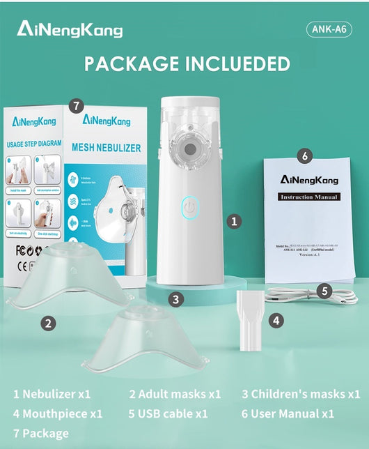 Nebulizador Portátil Silencioso de Malla Fina para Bebés y Familia - Image 7