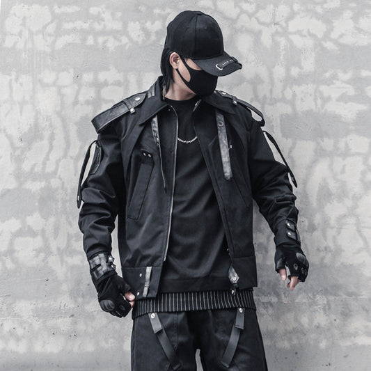 Chaqueta de Motociclista para Hombre con Hombreras Tejidas Reforzadas