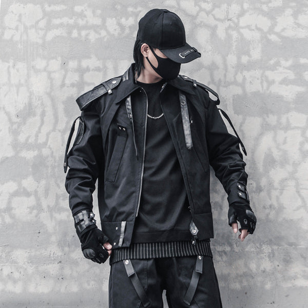 Chaqueta de Motociclista para Hombre con Hombreras Tejidas Reforzadas