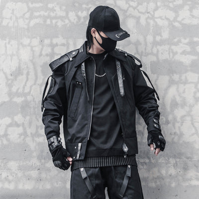 Chaqueta de Motociclista para Hombre con Hombreras Tejidas Reforzadas
