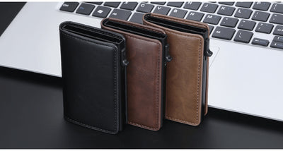 Billetera Protectora de Cuero Crazy Horse Anti-RFID para Hombre - Image 16