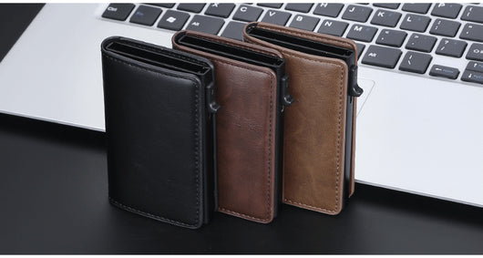 Billetera Protectora de Cuero Crazy Horse Anti-RFID para Hombre - Image 16