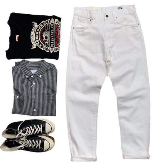 Pantalones Vaqueros Blancos Rectos para Hombre - Casual Moderno - Image 5