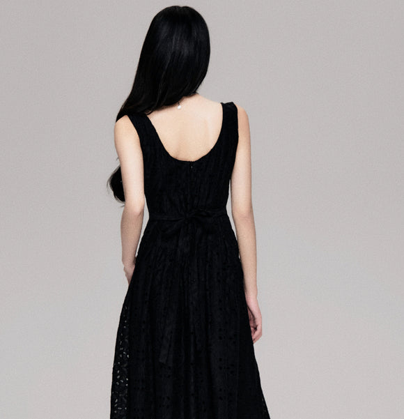 Vestido Tencel Algodón con Bordado Francés para Mujer
