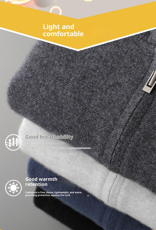 Cardigan Cashmere con Capucha para Hombre - Abrigo Casual Grueso con Cierre - Image 16