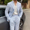 Traje Seersucker a Rayas Azules para Hombre