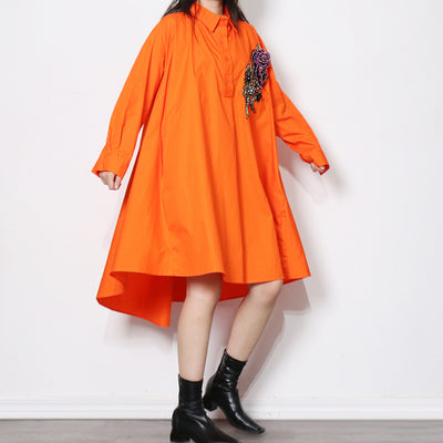 Vestido Irregular con Bordado de Lentejuelas e Impresión - Image 2