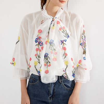 Camisa Urbana Retro de Chifón Estampada - Diseño Vanguardista Casual - Image 4