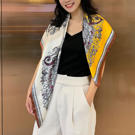 Pañuelos de Seda Estampados para Mujer - Hijab Versátil - Image 17