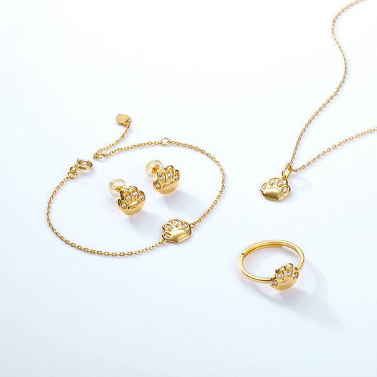 Aretes de Garra de Gato con Circón en Oro Amarillo 9K para Mujer - Image 4
