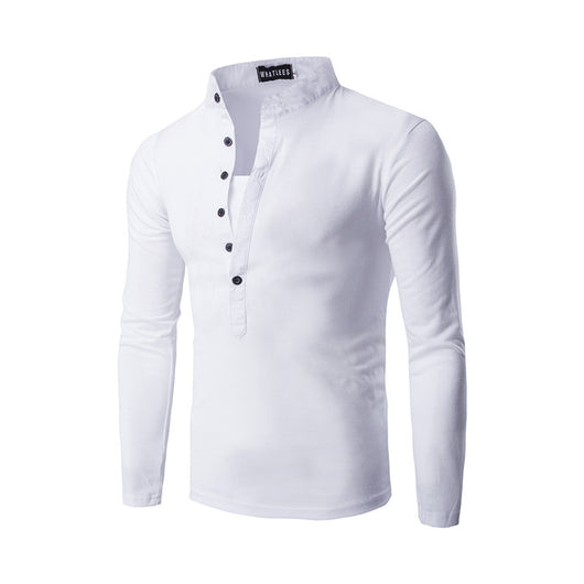 Playera Casual de Manga Larga con Botones Decorativos para Hombre - Image 14