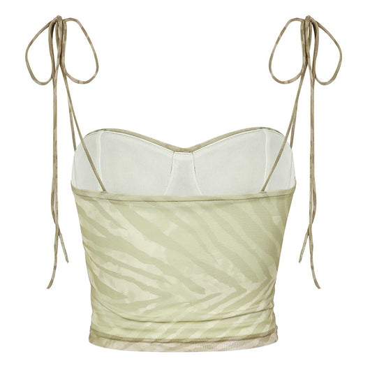 Top Tubo Ajustado con Malla Doble Capa y Cuello Bajo - Image 10