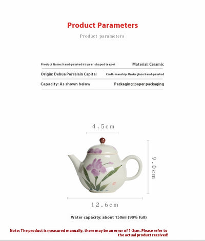 Tetera de Porcelana Pintada a Mano con Decoración Bajo Esmalte - Image 11