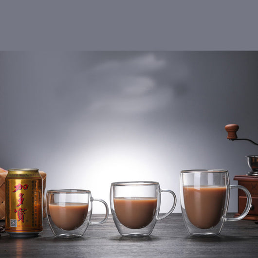 Taza de Café Térmica de Vidrio Borosilicato Doble Capa con Asa - Image 7