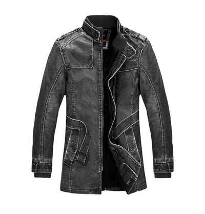 Chaqueta de Cuero para Hombre con Cierre - Image 7