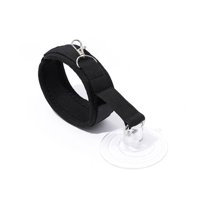 Light gray pet collar with a clear suction cup, designed to secure cats or puppies during bathing or grooming. - Image 6