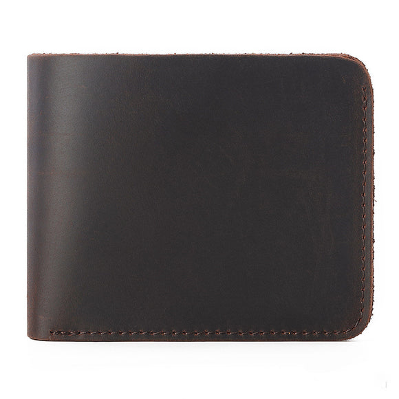 Billetera Retro de Cuero Genuino Primera Capa para Hombre