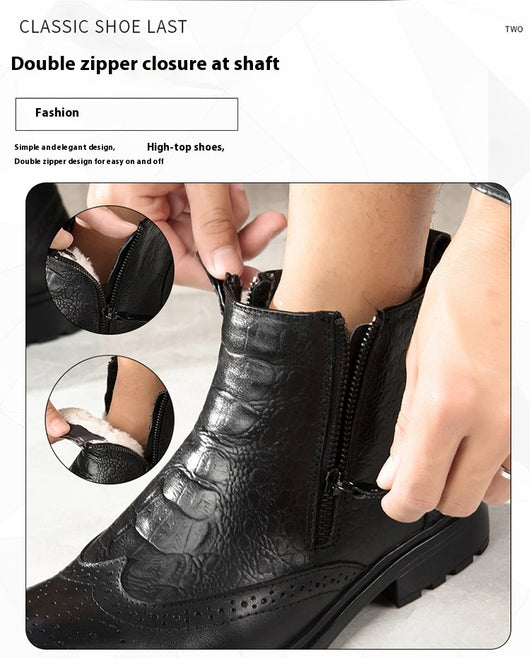 Botas Altas de Cuero con Aumento de Altura - Estilo Brogue Trendy Talla 46 - Image 17
