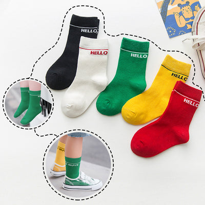 Paquete de 5 Pares de Calcetines Deportivos de Otoño/Invierno para Niños - Image 5
