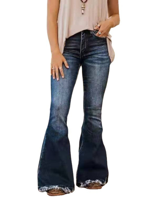 Jeans Flare de Tiro Alto Ajustado con Rotos Desgarrados - Image 4