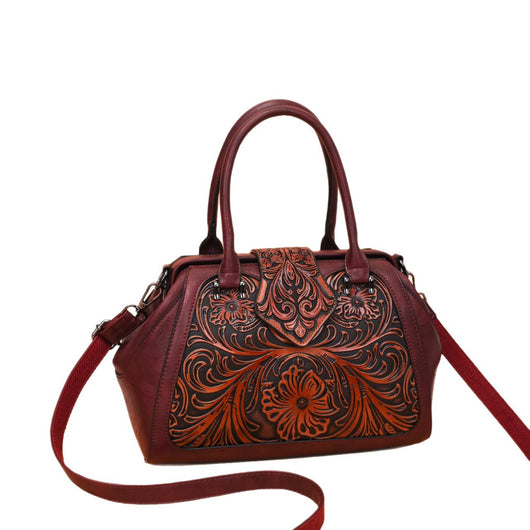 Bolso de Cuero Artesanal Tallado para Mujer con Diseño Asimétrico - Image 5