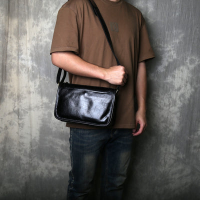 Bolsa Bandolera de Cuero Genuino para Hombre Hecha a Mano - Image 13