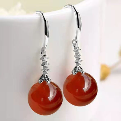 Aretes de Plata Elegantes con Ágata Verde Calcedonia para Mujer - Image 9