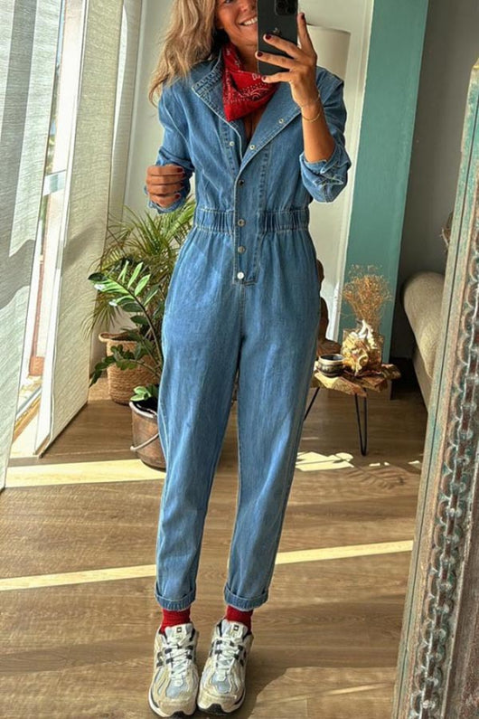 Jumpsuit Casual Mujer con Bolsillos - Diseño Street Lavado - Image 16