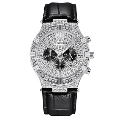 Reloj de Pulsera Hombre Elegante con Diamantes Incrustados y Tres Subdiales - Image 5
