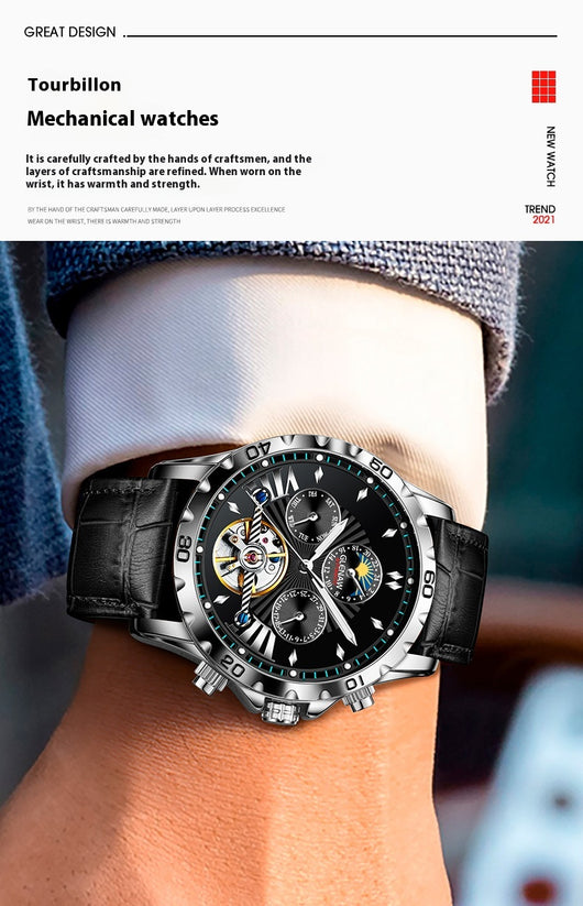 Reloj Automático Mecánico para Hombre con Diseño Calado - Image 14