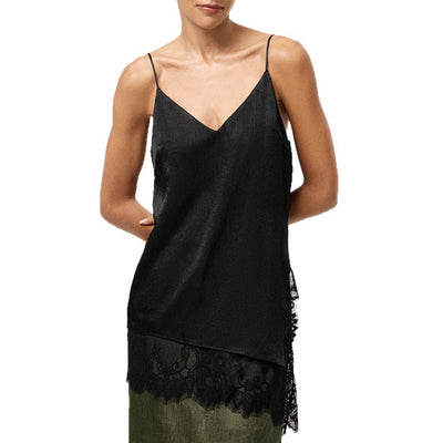 Blusa Camisola Escotada con Encaje y Parches Combinados - Image 5