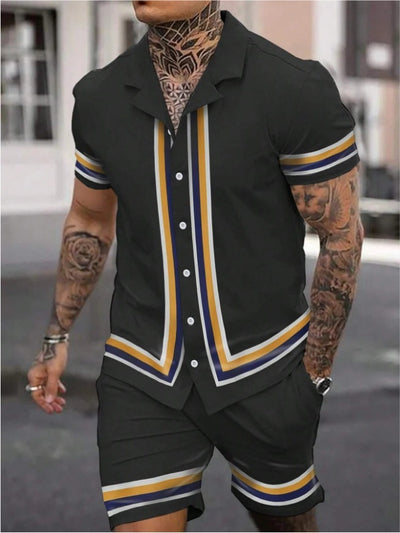 Conjunto de Dos Piezas Camisa Cuello Cubano para Hombre - Image 6