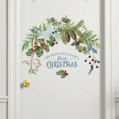 Adhesivo Decorativo Rama de Pino Navideño con Piñas para Ventanas y Paredes - Image 3