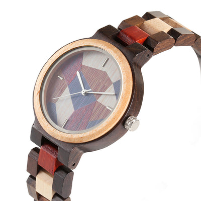 Reloj de Madera con Diseño Geométrico Moderno para Hombre - Image 12