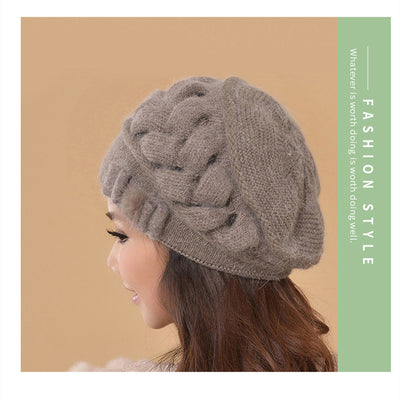 Gorro Invierno Mujer Doble Capa Lana Conejo - Abrigo Cálido y Elegante - Image 10