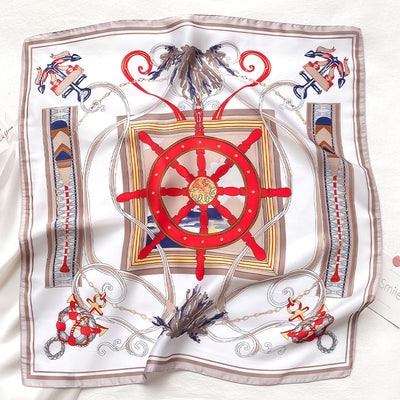 Pañuelo de Seda Cuadrado a Rayas - Accesorio de Moda Versátil - Image 12