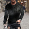 Camiseta Manga Larga Hombre Impresión 3D Cuello Redondo
