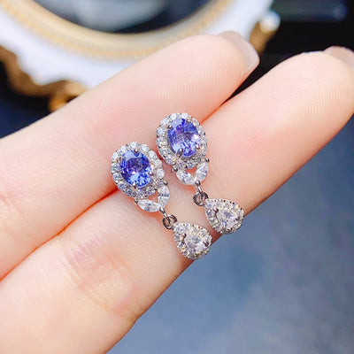 Aretes de Tanzanita Natural para Mujer - Elegancia y Sofisticación - Image 2