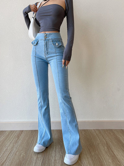 Jeans Slim Retro Americano con Doble Botón y Bolsillos - Image 10