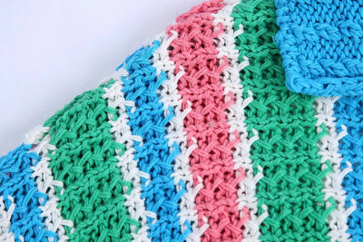 Chaqueta Suéter Tejido a Rayas para Mujer - Image 10
