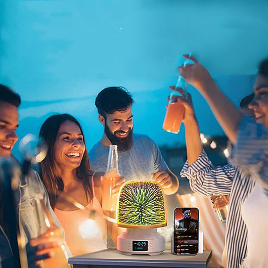 Lámpara Nocturna Proyectora de Fuegos Artificiales Multicolor USB-C