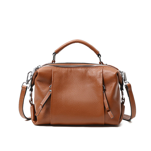 Bolso Mensajero de Cuero Genuino con Doble Compartimento para Mujer - Image 4