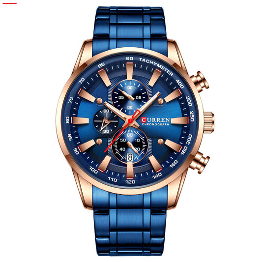 Reloj de Pulsera Hombre Cuarzo Resistente al Agua Seis Esferas
