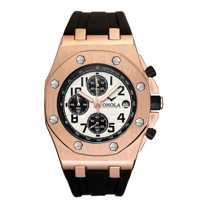 Reloj de Cuarzo Resistente al Agua con Banda de Silicona para Hombre - Image 10