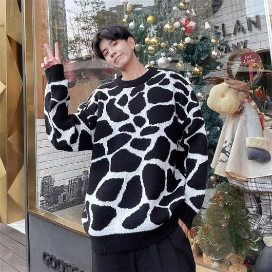 Suéter Térmico de Pareja Estampado Zebra - Abrigo Casual Holgado Invierno - Image 5