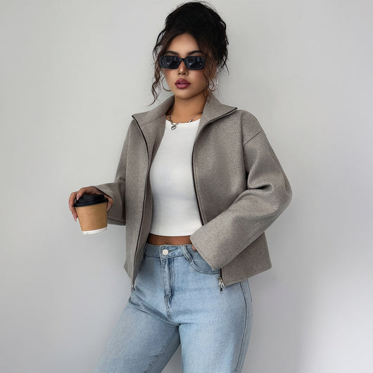 Chaqueta Larga de Color Sólido para Mujer - Abrigo Elegante de Manga Larga - Image 4